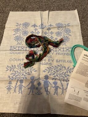 Count Your Age Sampler Stamped Cross Stitch - No packaging